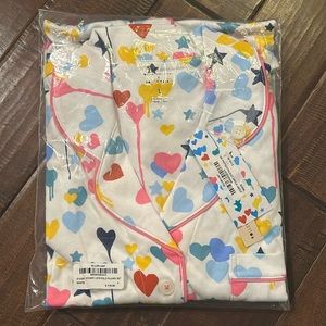 Roller Rabbit 💕 (Kerri Rosenthal) Starry Starry Love Polo PJ Set - Size L - NWT